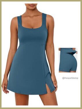 Women's Athletic Tennis Dress with Pockets Sleeveless Activity